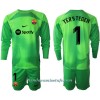 Conjunto (Camiseta+Pantalón Corto) Portero Manga Larga FC Barcelona Ter Stegen 1 Primera Equipación 2022-23 - Niño